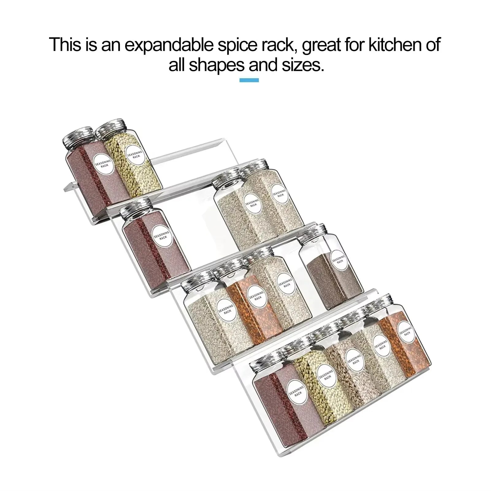4-Layer Spice Drawer Organizer – Clear