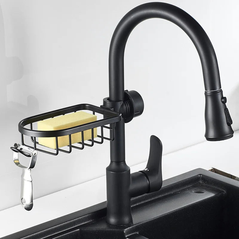 Faucet-Mounted Sink Caddy – Black