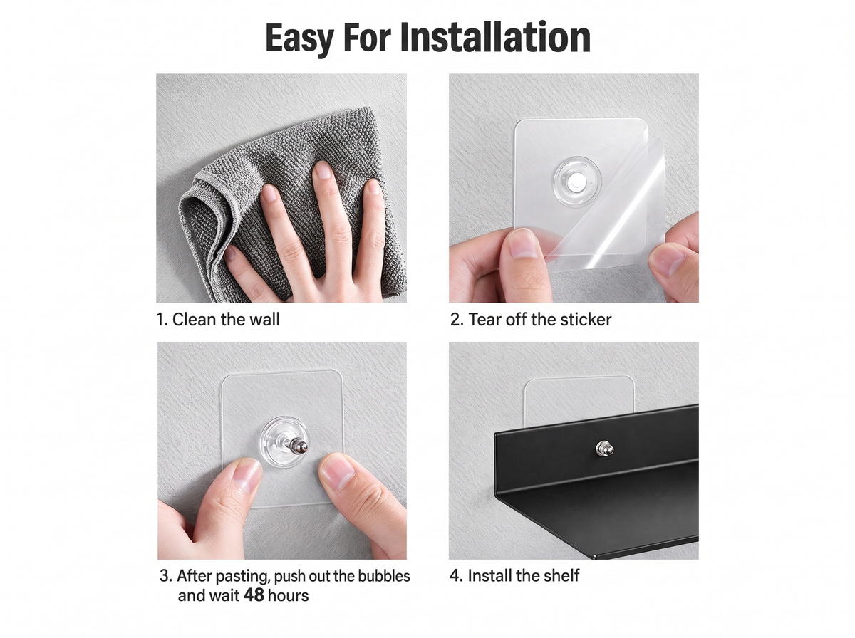 Floating shelf installation in four steps